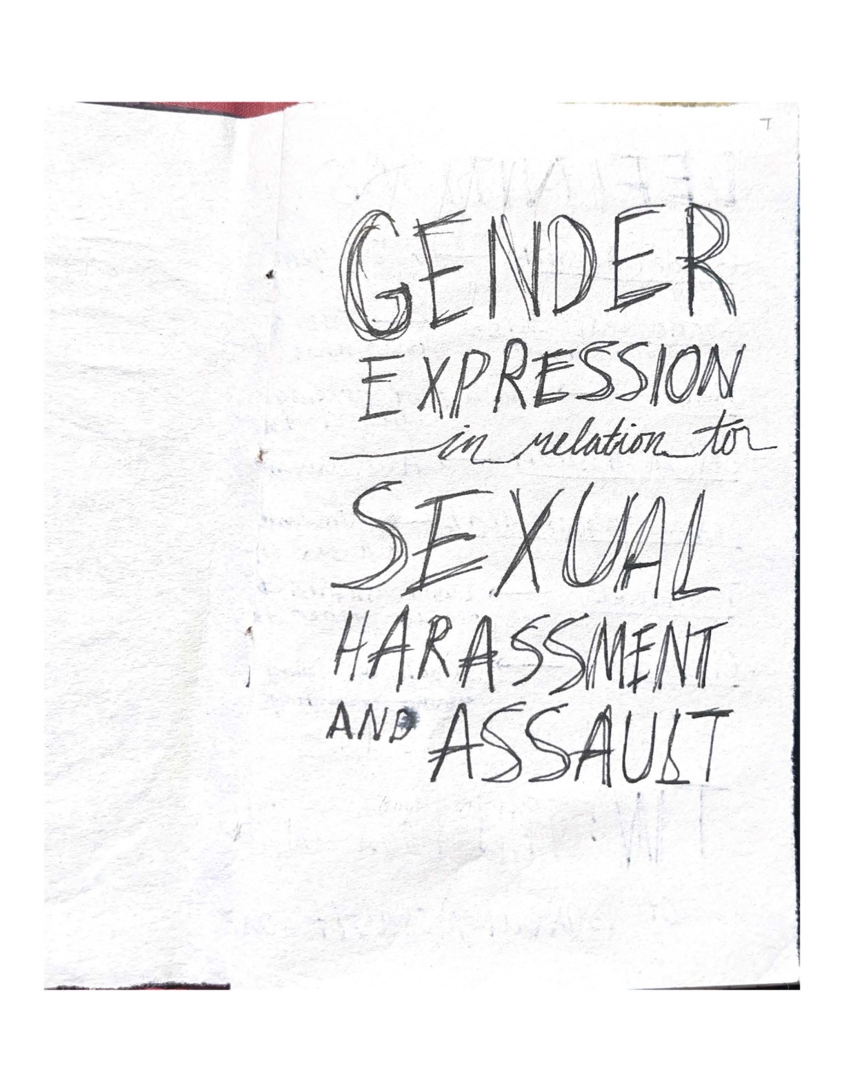 GENDER EXPRESSION in relation to SEXUAL HARASSMENT AND ASSAULT.